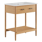 Modway - Zaire 30" Vanette de salle de bain - Blanc naturel-MDF et caoutchouc