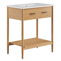 Modway - Zaire 30" Vanette de salle de bain - Blanc naturel-MDF et caoutchouc