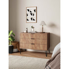 Manhattan Comfort - Dumbo commode moderne 35,19" - brun doré-Comprend 3 tiroirs à extension totale avec tiroir supérieur doté de lignes nervurées verticales