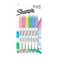 Sharpie - Marqueurs Créatifs S-Note - Pointe Biseautée - Couleurs Assorties - Paquet de 6-Marqueur créatif utilisé pour la prise de notes, le soulignage, le surlignage, le dessin et plus encore.
