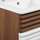 Modway - Render 18" Armoire à coiffeuse de salle de bain - Blanc Noyer Blanc-Assemblée requise