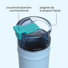 Bubba - Bouteille d’eau DualSip, acier inoxydable isotherme, 710 ml (24 oz)-Design étanche : cliquez pour fermer, pas de déversement