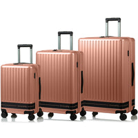 CHAMPS - Ensemble de bagages extensibles  3 pièces - à parois rigides Collection Fresh II - Rose-Materieau Polycarbonate