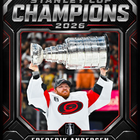 Frameworth - Cadre photoglass de Frederik Andersen 16x20 des Carolina Hurricanes champions Coupe Stanley - 18 po l x 22 po H-Encadré professionnellement au Canada : l’image est imprimée en ultra haute définition directement sur le verre et finie dans un cadre noir