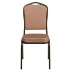 Flash Furniture – Chaise banquet empil Hercules, dos couronne, tissu diamant doré, siège 2,5 po, struct. dorée, 4/pqt-Ensemble de 4 chaises de banquet polyvalentes