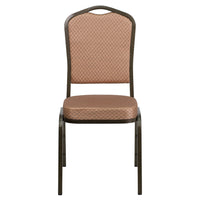 Flash Furniture – Chaise banquet empil Hercules, dos couronne, tissu diamant doré, siège 2,5 po, struct. dorée, 4/pqt-Ensemble de 4 chaises de banquet polyvalentes