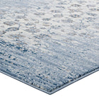 Modway - Chiara Treillis floraux vieillis contemporains Tapis de 5 pi l x 8 pi L - Bleu marocain et ivoire-Résistant aux taches / Facile à nettoyer