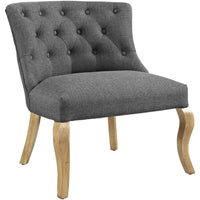 Modway - Royal Tissu rembourré Fauteuil - Gris-Fauteuil club vintage sans accoudoir