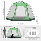 Outsunny - Tente de camping instantanée automatique pour 6 personnes-Comprend quatre fenêtres en maille pour laisser entrer l'air et deux portes zippées pour un accès facile  
