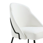 Manhattan Comfort - Lot de 2 chaises de salle à manger modernes Gracie 61,5 cm, revêtement similicuir blanc et noir-Mousse à haute densité pour le confort et la durabilité