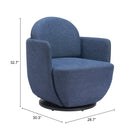 Zuo - Bant Chaise pivotante - Bleu-Garantie limitée de 3 ans