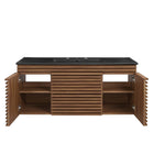 Modway - Render Fixation murale de 48" Vanette de salle de bain - Noir noyer-7