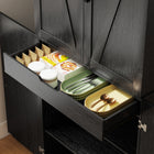 HOMCOM - Armoire de garde-manger de cuisine style ferme 72 po - noir-Couleur : Noir 