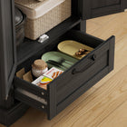 HOMCOM - Armoire de rangement 71 po avec 2 portes - noir-Couleur : Noir, Chêne 