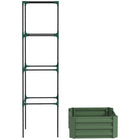 Outsunny - jardinière surélevée - 24 po L x 24 po l x 11,8 po H - vert-Beaucoup d'espace de croissance, treillis pour plantes grimpantes 