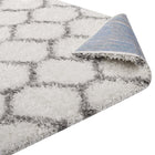 Modway - Solvea Treillis marocain Tapis 5 pi l x 8 pi L Shag Area - Ivoire et Gris-7