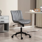 HOMCOM - Chaise d’ordinateur pivotante à 360-degrés sans accoudoirs - gris foncé-La fonction d’inclinaison assure un balancement fluide pour plus de détente