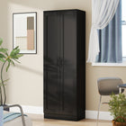 HOMCOM - Armoire de cuisine 5 niveaux avec étagères - noir-Assemblage requis 