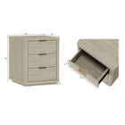 Manhattan Comfort - Evelyn 20" Table de nuit moderne à 3 tiroirs - Naturel - Lot de 2-Des bords lisses et arrondis ajoutent un charme moderne et améliorent la sécurité