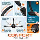 Delton - Casque mono Bluetooth 50X avec réduction de bruit, supra-auriculaire, noir-La disposition simplifiée des commandes comprend un réglage du volume, un bouton de mise en sourdine et un bouton multifonction pour une utilisation intuitive.