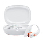 JBL - Endurance Peak 4 Écouteurs de sport sans fil avec réduction de bruit - Blanc / Orange-Réduction de Bruit Adaptative et technologie Smart Ambient
