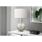 Monarch Specialties - Luminaire - 26 po H Lampe De Table - Verre Argent - Abat-Jour Ivoire / Crème - Contemporain - Moderne-La base décorative en verre imitant le verre de mercure constitue un élément à la mode conçu pour illuminer les salons modernes, les chambres à coucher et les bureaux à domicile tout en créant une ambiance chaleureuse et invitante