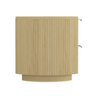 Manhattan Comfort - Table de nuit moderne Olivia 67 cm, chêne naturel et or-Parfait pour le rangement de chevet, les lampes ou les objets de décoration