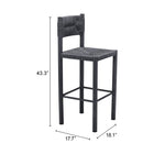 Zuo - Iska Tabouret de bar - Noir - Ensemble de 2-6