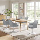Modway - Lippa Salle à manger pivotante Rembourré Fauteuil - Blanc gris clair-Capacité de pivot à 360º