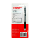 Staples - Stylo gel rétractable ProGel - pointe Moyenne - 0,7 mm - encre noire - Paquet de 4-Encre ultra lisse à séchage rapide qui empêche les cassures et les bavures