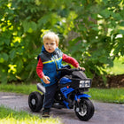 Aosom - moto électrique pour enfants 6v avec musique, jouet à roues - bleu-Fonction musicale, appuyez sur le bouton pour écouter de la musique pure 