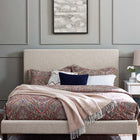 Modway - Taylor Tissu de lin rembourré Tête de lit King et King de Californie, Beige-Tissu doux en tissu de lin