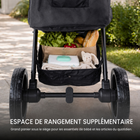 MotionGrey - Poussette de jogging pliable  à 3 roues avec canopy et harnais à 5 points - Noir-6