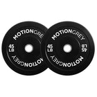 MotionGrey - Disques de musculation standard - Disques olympiques pour entraînement de force - 45 lb - Noir - Lot de 2-Plaques avec revêtement en caoutchouc durable : Revêtement épais qui réduit le bruit, protège le sol et assure une durabilité à long terme