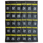 Kore Design - Organiseur de rangement suspendu pour téléphone portable, 30 poches, noir/jaune-Organisation améliorée : garde les téléphones et les petits objets essentiels bien rangés, réduisant ainsi l'encombrement de la classe.