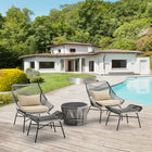 Manhattan Comfort - Ensemble de conversation de patio moderne Ashland 3 pièces - Crème - Ensemble de 5-Coussins amovibles avec fermeture éclair pour un nettoyage et un entretien faciles