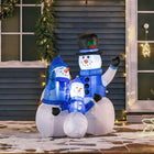 HOMCOM - Bonhommes de neige gonflables de Noël éclairés LED de 4FT grande décoration de vacances - Bleu-Conception durable en tissu de polyester résistant aux intempéries qui a un indice d'étanchéité IP44 