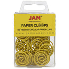 JAM Paper - Trombones circulaires - trombones ronds - jaunes - paquet de 50-Couleur : Jaune