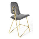 Modway - Ponder Performance Velvet Tabouret de comptoir - Gris-Capacité de poids : 330 lb
