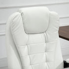 Vinsetto - Chaise de bureau de massage à vibrations 7 points avec roulettes pivotantes - blanc-Massage avec télécommande filaire, à ranger dans la poche latérale lorsqu’elle n’est pas utilisée