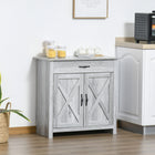 HOMCOM - Buffet style ferme 31,5 po L avec rangement - gris-Livré avec une armoire fermée et un tiroir pour différents besoins de rangement 