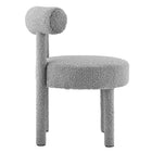 Modway - Toulouse Tissu Boucle Chaise à manger - Gris clair-Limite de poids : 330 lbs.