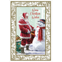 Mill Brook Studio - Cartes De souhaits Noël / Enveloppes - 5-3/8 po x 7-3/4 po - Père Noël - Paquet de 18-Cartes de souhaits qualité boutique