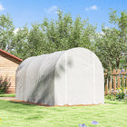 Outsunny - serre tunnel à pied 11,5 pi x 6,6 pi x 6,6 pi, blanc- Les fenêtres à enroulement contrôlent la quantité de lumière et assurent une bonne ventilation  
