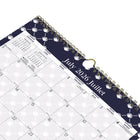 Blueline - Calendrier Mural Scolaire Mensuel 12 Mois  D’Août À Juillet – 15 po H x 12 po l - Motif Nautique – Bilingue-Dos en carton rigide renforcé