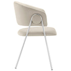 Modway - Nella Rembourré Performance Velvet Chaise à manger Ensemble de 2 - Argent d’amande-Assemblée requise