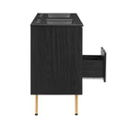 Modway - Chaucer 48" Meuble de salle de bain à double lavabo - Noir noir-Assemblée requise