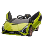Aosom - Voiture électrique pour enfants compatible 12v à batterie - vert-Aspect réaliste de la voiture, klaxon, musique, phares et feux arrière lumineux, et 2 portières avec tige pneumatique 