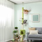 PawHut - Arbre à chat du sol au plafond hauteur réglable 87 po-94,5 po-Hauteur réglable de 86,6 po à 94,5 po (220-240 cm), s'adapte parfaitement aux petits coins d'appartement 