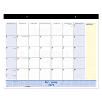 AT-A-GLANCE – Sous–main mensuel QuickNotes 2027 – 17 po H x 21 3/4 po l – bilingue-Format des pages : 17 po H x 21 3/4 po l
